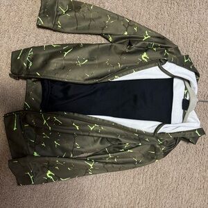 Under Armour Green Camouflage Print Zip Jacket with Black Joggers